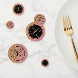 Luxus Wertvoll Gold Pink Glitzer Monogram Konfetti