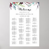 Luxus Whimsical Boho Alphabetische Sitzkarte Poster (Vorne)