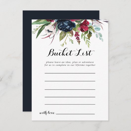 Luxus Whimsical Boho Floral Bucket List Cards Postkarte (Vorne/Hinten)