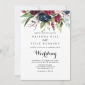 Luxus Whimsical Boho Floral Front & Back Wedding Einladung (Vorderseite)