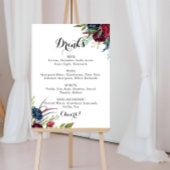 Luxus Whimsical Boho Floral Wedding Drinks Menü Poster