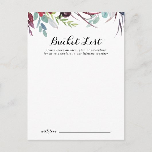 Luxus Whimsical Boho Wedding Bucket List Cards Postkarte (Vorderseite)