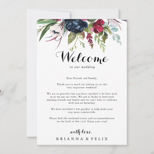Luxus Whimsical Boho Wedding Willkommensbrief (Vorderseite)