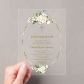 Luxus White Blume Gold Boy Bestätigung Acryleinladungen (Insitu (Handheld))