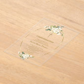 Luxus White Blume Gold Boy Bestätigung Acryleinladungen (Ablage )