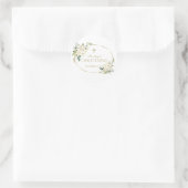 Luxus White Blume Gold Christening Runder Aufkleber (Tasche)