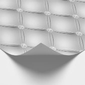 Luxus White Diamond Tufvtern Muster Geschenkpapier (Ecke)