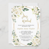 Luxus White Floral Gold Bachelorette Wochenende