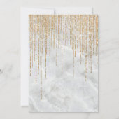 Luxus White Gold Glitzer Pearl Marble Quinceañera Einladung (Rückseite)