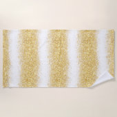 Luxus White Gold Glitzer Strandtuch (Vorderseite)