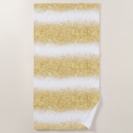 Luxus White Gold Glitzer Strandtuch