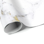 Luxus White Gold Gray Carrara Marble Stone VIP Geschenkpapier (Rolleneckpunkt)