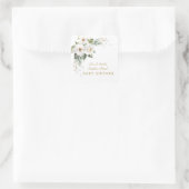 Luxus White Imperial Lilies Rose Baby Dusche Squ Quadratischer Aufkleber (Tasche)