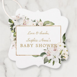 Luxus White Imperial Lilies Rose Babydusche Geschenkanhänger