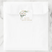 Luxus White Imperial Lilies Rose Brautparty Quadratischer Aufkleber (Tasche)