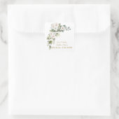Luxus White Imperial Lilies Rose Brautparty Quadratischer Aufkleber (Tasche)