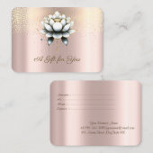 Luxus White Lotus, Confetti, Rose Gold Rabattkarte (Vorne/Hinten)