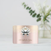 Luxus White Lotus, Confetti, Rose Gold Rabattkarte (Stehend Vorderseite)
