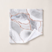 Luxus White Rose Gold Agate Geode Glitzer Badhandtuch Set (Waschlappen)