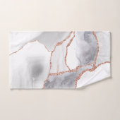 Luxus White Rose Gold Agate Geode Glitzer Badhandtuch Set (Handtuch)