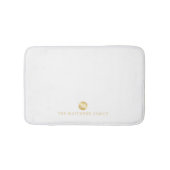 Luxus White und Gold Personalisiert Monogram Badematte (Vorderseite)