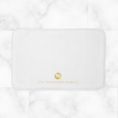 Luxus White und Gold Personalisiert Monogram Badematte