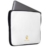 Luxus White und Gold Personalisiert Monogram Laptopschutzhülle (Vorne Rechts)