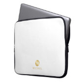 Luxus White und Gold Personalisiert Monogram Laptopschutzhülle (Vorderseite Links)