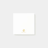 Luxus White und Gold Personalisiert Monogram Post-it Klebezettel (Vorderseite)