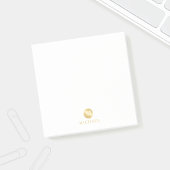 Luxus White und Gold Personalisiert Monogram Post-it Klebezettel
