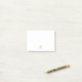 Luxus White und Gold Personalisiert Monogram Post-it Klebezettel (Auf Schreibtisch)