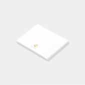 Luxus White und Gold Personalisiert Monogram Post-it Klebezettel (angewinkelt)