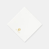 Luxus White und Gold Personalisiert Monogram Serviette (Ecke)