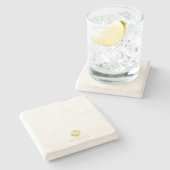 Luxus White und Gold Personalisiert Monogram Steinuntersetzer (Seitenansicht)