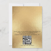 Luxus-Wildblumen-elegante moderne QR-Code-Hochzeit Einladung (Rückseite)