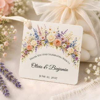Luxus-Wildblumenwiese-Hochzeit Geschenkanhänger