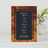 Luxus Wildschlangenlederessen Einladung (Stehend Vorderseite)