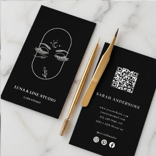 Luxus-Wimpernkünstler Elegantes Wimpernstudio Q Visitenkarte