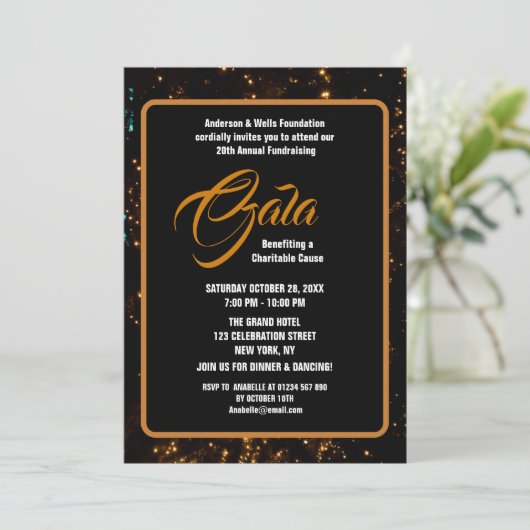 Luxus Wohltätigkeit Ball Gala Formal Fundraiser Ve Einladung (Stehend Vorderseite)