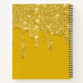 Luxus Yellow Dripping Glitzer Journal Notizblock (Rückseite)