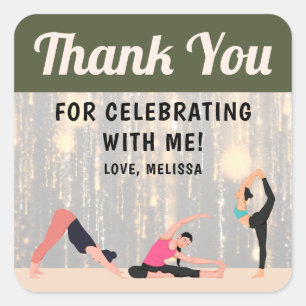 Luxus-Yoga-Studio-Dankeschön-Aufkleber Quadratischer Aufkleber