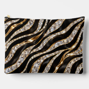 Luxus-Zebra-Kristall-Tierdruck Zubehörtasche
