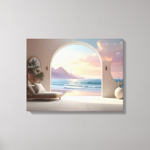 Luxus-Zimmer mit Meerblick Leinwanddruck