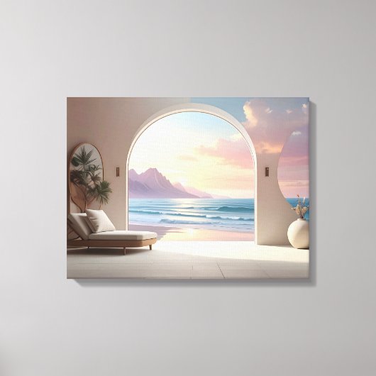Luxus-Zimmer mit Meerblick Leinwanddruck (Vorderseite)