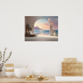 Luxus-Zimmer mit Meerblick Poster (Küche)