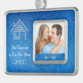 Luxus-Zuhause| Erste Weihnachten in unserer neuen Rahmen-Ornament Silber (Links)