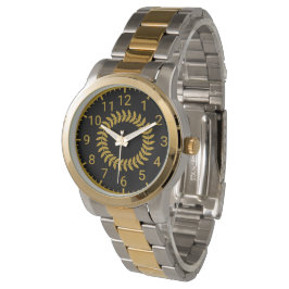 Luxus-Zweiton Gold & Schwarz Armbanduhr