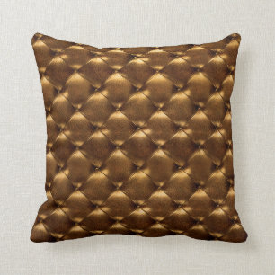 LuxusAltgold-büschelige lederne opulente Bronze Kissen