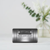 Luxusauto-Verkäufe - Imitat Metall, Silber Visitenkarte (Stehend Vorderseite)