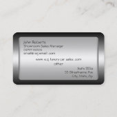 Luxusauto-Verkäufe - Imitat Metall, Silber Visitenkarte (Rückseite)